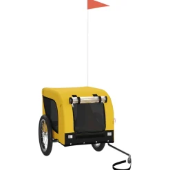 Vidaxl Paniers, Transports Et Chatières | - Remorque de vélo pour animaux de compagnie jaune et noir