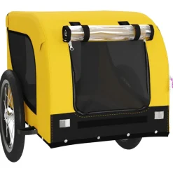 Vidaxl Paniers, Transports Et Chatières | - Remorque de vélo pour animaux de compagnie jaune et noir