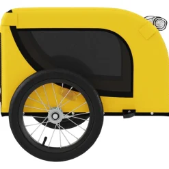 Vidaxl Paniers, Transports Et Chatières | - Remorque de vélo pour animaux de compagnie jaune et noir