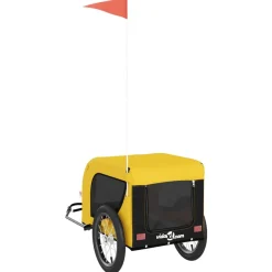 Vidaxl Paniers, Transports Et Chatières | - Remorque de vélo pour animaux de compagnie jaune et noir