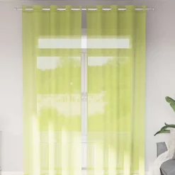 VidaXL - Rideaux en voile avec œillets 2 pcs vert pomme 140x260 cm Best