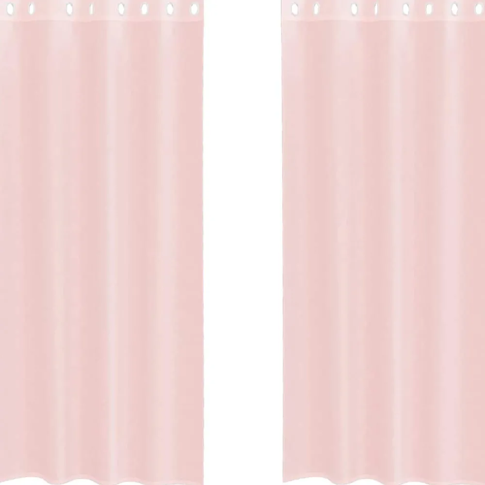 Vidaxl Objets De Décoration | - Rideaux en voile avec œillets 2 pcs rose clair 140x245 cm