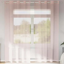 Vidaxl Objets De Décoration | - Rideaux en voile avec œillets 2 pcs rose clair 140x245 cm