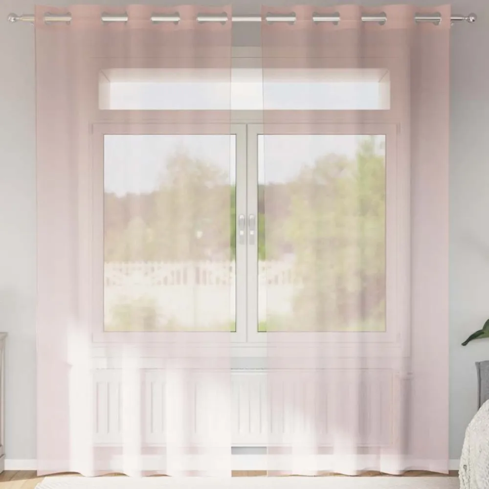 Vidaxl Objets De Décoration | - Rideaux en voile avec œillets 2 pcs rose clair 140x245 cm