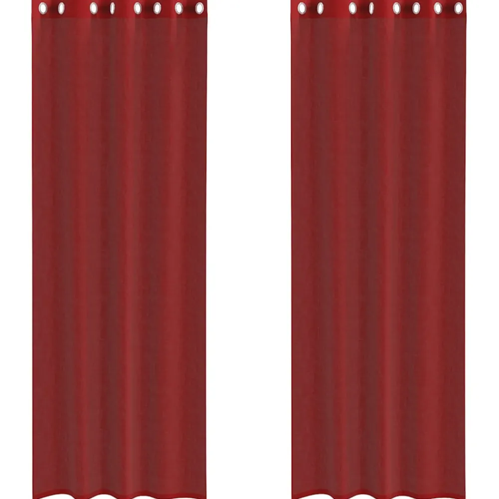 VidaXL - Rideaux en voile avec œillets 2 pcs rouge bordeaux Discount