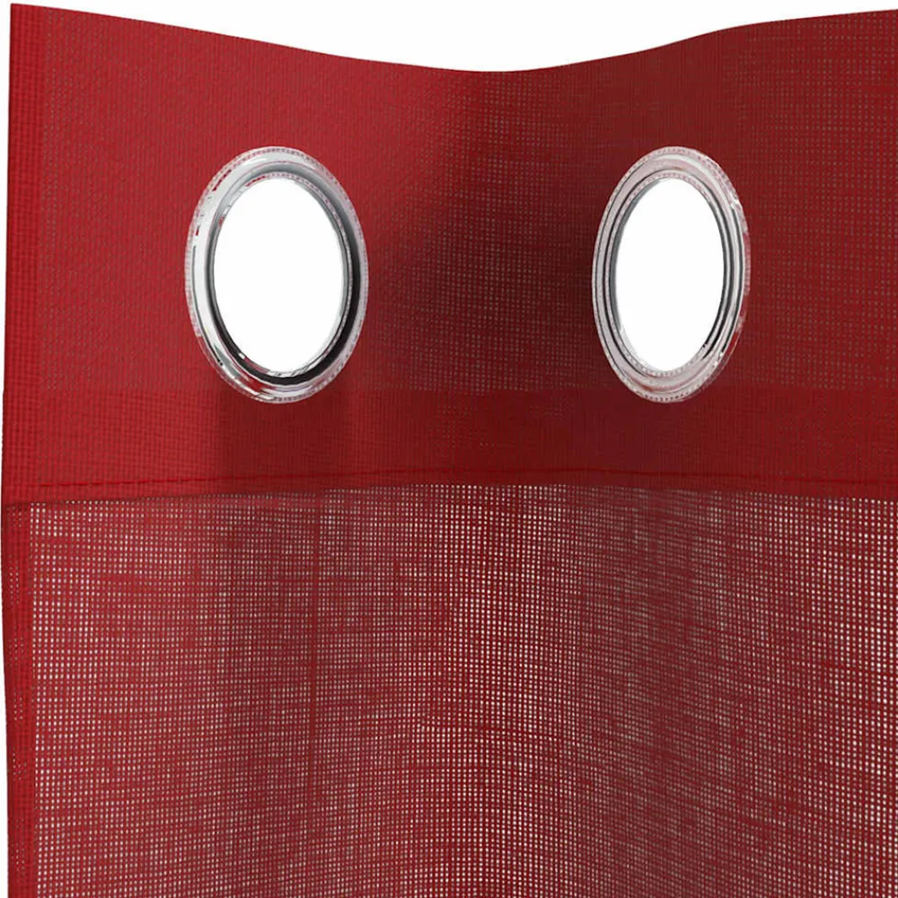 VidaXL - Rideaux en voile avec œillets 2 pcs rouge bordeaux Discount