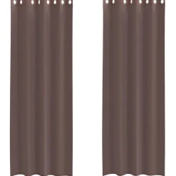 VidaXL Objets De Décoration | - Rideaux en voile avec œillets 2 pcs marron 140x260 cm