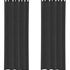 Vidaxl Objets De Décoration | - Rideaux en voile avec œillets 2 pcs noir 140x260 cm