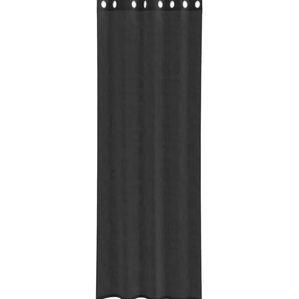 Vidaxl Objets De Décoration | - Rideaux en voile avec œillets 2 pcs noir 140x260 cm