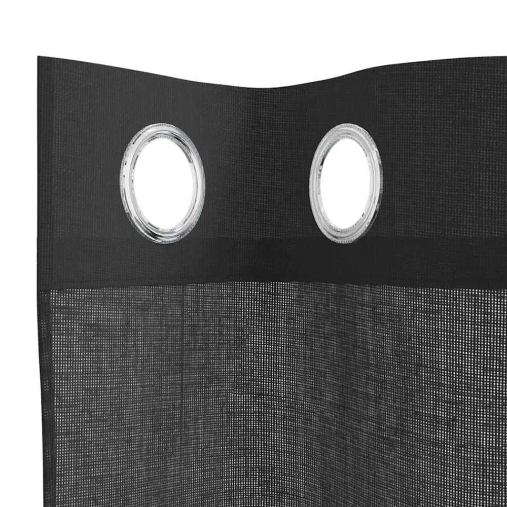 Vidaxl Objets De Décoration | - Rideaux en voile avec œillets 2 pcs noir 140x260 cm