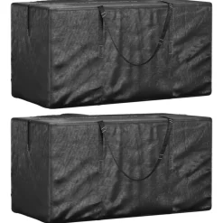 VidaXL Entretien Du Mobilier | - Sacs de rangement pour sapin de noël 2 pcs noir polyéthylène
