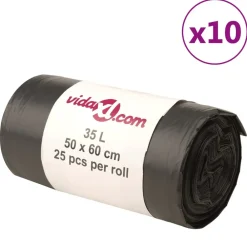 Vidaxl - Sacs poubelles 250 pcs noir 35 l Sale