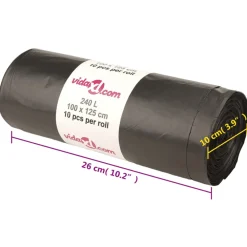 Vidaxl Cache-Pots Et Bacs D'Intérieur | - Sacs poubelles 150 pcs noir 240 l