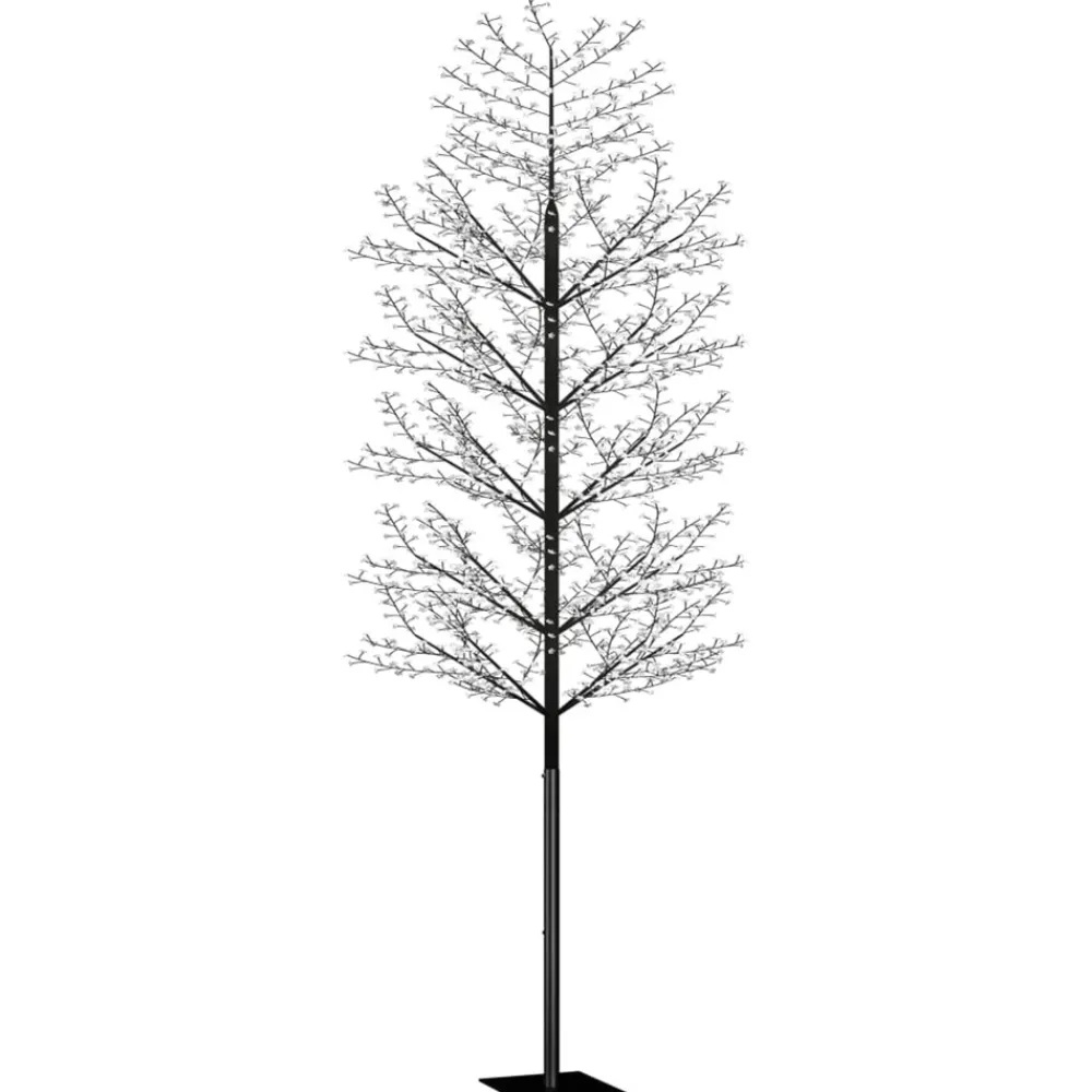 VidaXL - Sapin de noël 2000 led bleu cerisier en fleurs 500 cm Hot