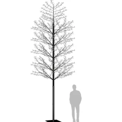 VidaXL - Sapin de noël 2000 led bleu cerisier en fleurs 500 cm Hot