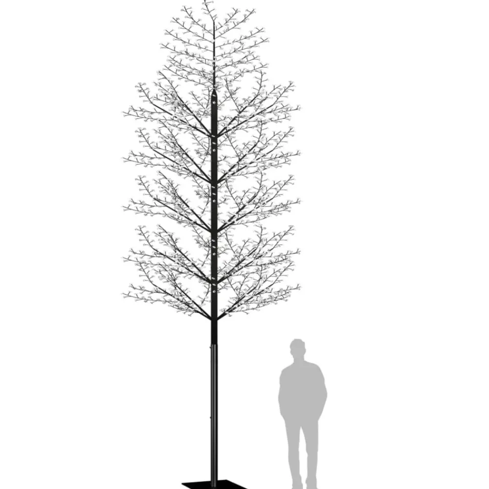 VidaXL - Sapin de noël 2000 led bleu cerisier en fleurs 500 cm Hot