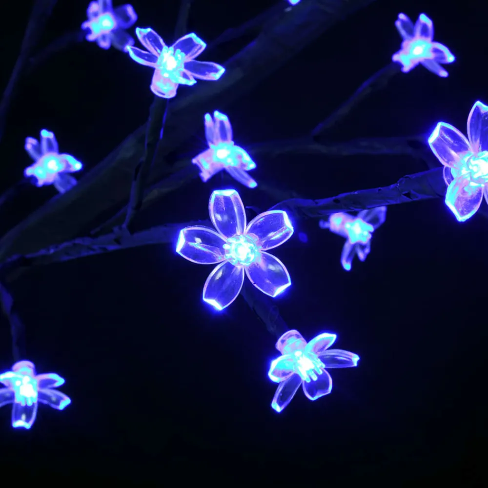 VidaXL - Sapin de noël 2000 led bleu cerisier en fleurs 500 cm Hot