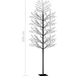 VidaXL - Sapin de noël 2000 led bleu cerisier en fleurs 500 cm Hot