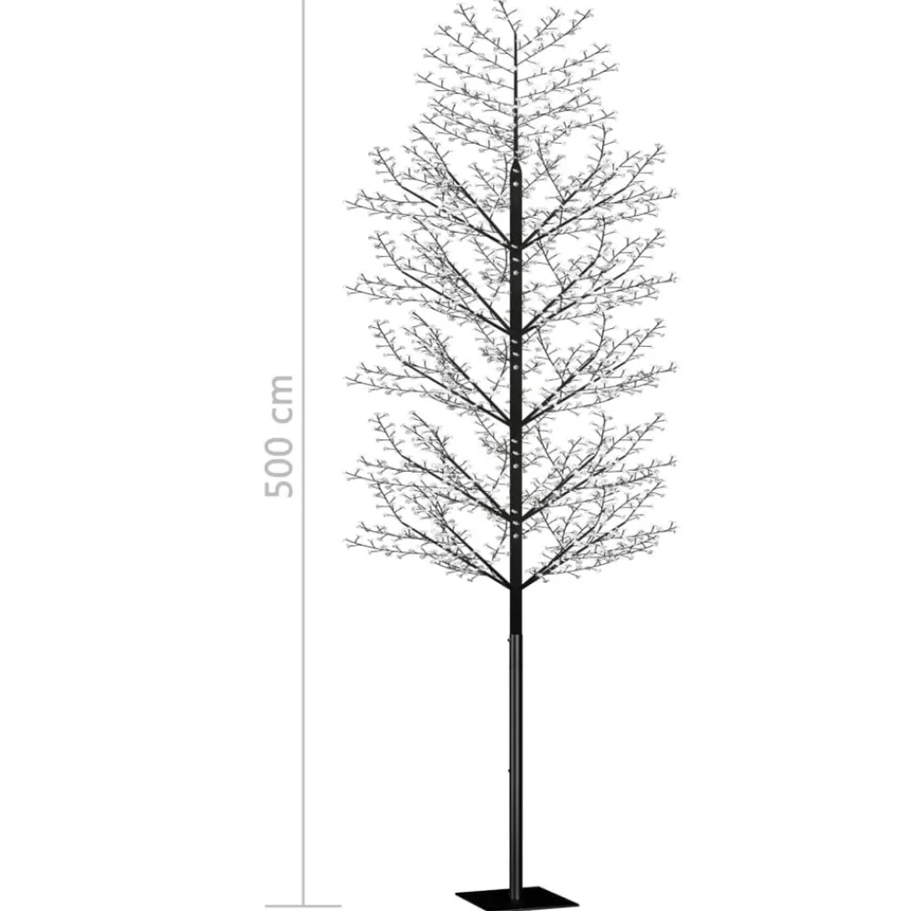 VidaXL - Sapin de noël 2000 led bleu cerisier en fleurs 500 cm Hot
