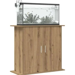 VidaXL Pompes, Filtres, Chauffages Et Accessoires | - Support d'aquarium chêne artisanal 81x36x73 cm bois ingénierie