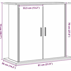 VidaXL Pompes, Filtres, Chauffages Et Accessoires | - Support d'aquarium chêne artisanal 81x36x73 cm bois ingénierie