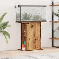 Vidaxl Pompes, Filtres, Chauffages Et Accessoires | - Support d'aquarium vieux bois 36x75x72,5 cm bois d'ingénierie