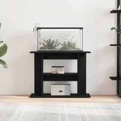 VidaXL Pompes, Filtres, Chauffages Et Accessoires | - Support pour aquarium chêne noir 80x35x60cm bois d'ingénierie