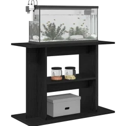 VidaXL Pompes, Filtres, Chauffages Et Accessoires | - Support pour aquarium chêne noir 80x35x60cm bois d'ingénierie