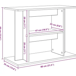 VidaXL Pompes, Filtres, Chauffages Et Accessoires | - Support pour aquarium chêne noir 80x35x60cm bois d'ingénierie
