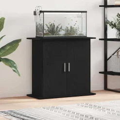 VidaXL Pompes, Filtres, Chauffages Et Accessoires | - Support pour aquarium chêne noir 81x36x73 cm bois d'ingénierie