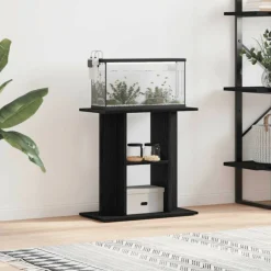 VidaXL Pompes, Filtres, Chauffages Et Accessoires | - Support pour aquarium chêne noir 60x30x60 cm bois d ingénierie