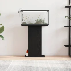 VidaXL Pompes, Filtres, Chauffages Et Accessoires | - Support pour aquarium chêne noir 60,5x36x72,5 cm