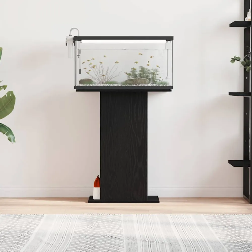 VidaXL Pompes, Filtres, Chauffages Et Accessoires | - Support pour aquarium chêne noir 60,5x36x72,5 cm