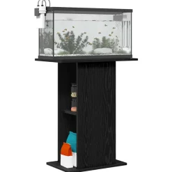 VidaXL Pompes, Filtres, Chauffages Et Accessoires | - Support pour aquarium chêne noir 60,5x36x72,5 cm