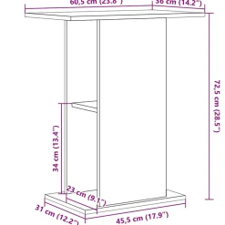 VidaXL Pompes, Filtres, Chauffages Et Accessoires | - Support pour aquarium chêne noir 60,5x36x72,5 cm