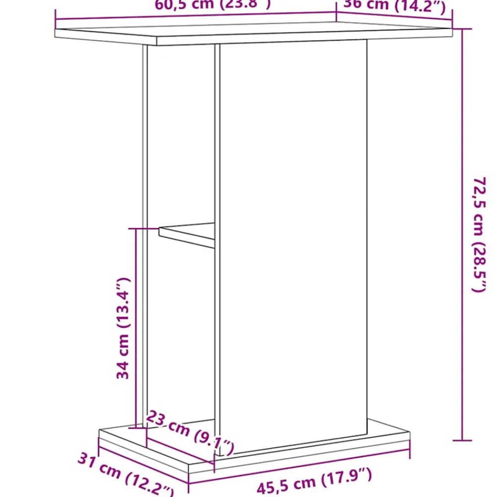 VidaXL Pompes, Filtres, Chauffages Et Accessoires | - Support pour aquarium chêne noir 60,5x36x72,5 cm