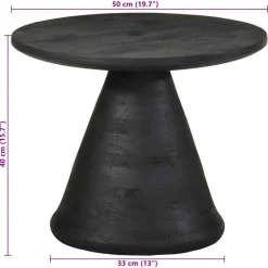 Vidaxl - Table d'appoint noir ø50x40 cm bois de manguier massif