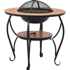 VidaXL Chauffage D’Extérieur | - Table de foyer mosaïque terre cuite 68 cm céramique