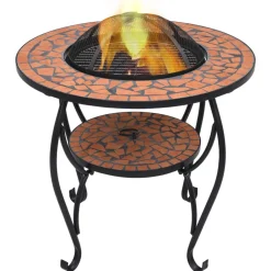 VidaXL Chauffage D’Extérieur | - Table de foyer mosaïque terre cuite 68 cm céramique