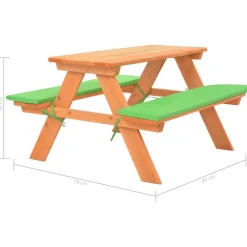 VidaXL - Table de pique nique pour enfants avec bancs 89x79x50 cm sapin New