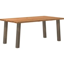 VidaXL - Table à manger marron clair bois de chêne massif rectangulaire Sale