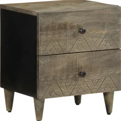 VidaXL - Tables chevet 2 pcs gris clair 40x33x46 cm bois manguier solide Best