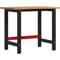 Vidaxl Mercerie | - Établi marron clair 100x60x81,5 cm bois de chêne massif
