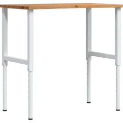 Vidaxl Mercerie | - Établi marron clair 100x60x(71,5-98) cm bois de chêne massif