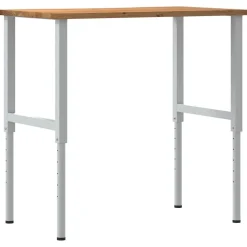 Vidaxl Mercerie | - Établi marron clair 100x60x(71,5-98) cm bois de chêne massif
