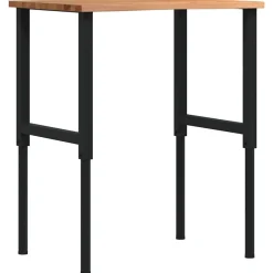 VidaXL Mercerie | - Établi marron clair 80x60x(71,5-98) cm bois de chêne massif
