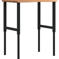 VidaXL Mercerie | - Établi marron clair 80x60x(71,5-98) cm bois de chêne massif