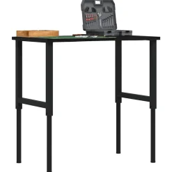 Vidaxl Mercerie | - Établi marron foncé 100x60x(71,5-98) cm bois de chêne massif