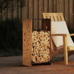 VidaXL - Étagère à bois 40x30x80 cm acier résistant aux intempéries Discount