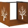 VidaXL Bois Et Accessoires De Cheminées | - Étagère à bois 40x40x40 cm acier résistant aux intempéries